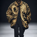 Vintage Metallic Dragon Art Herren Strickjacke elevenforest