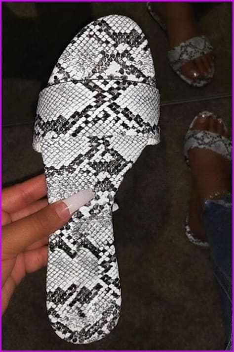 Colored/black Snake Pattern Slippers Sandles F149