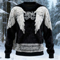 Comstylish Viking Celtic Wing Design Women's Flannel Sweater