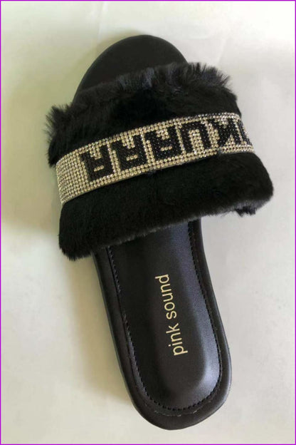 Crystal Diamonds Fur Slippers F391