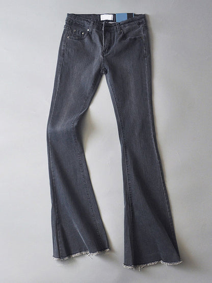 Jeans for Bell Bottoms Zipper Fly Button Fly Blue Denim Pants