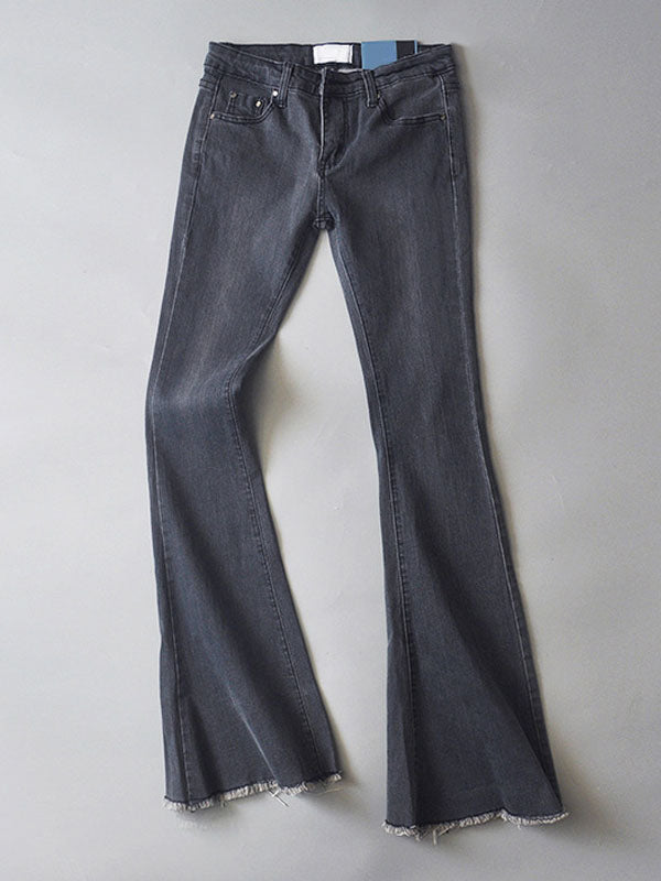 Jeans for Bell Bottoms Zipper Fly Button Fly Blue Denim Pants