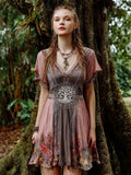 Viking Tree Of Life Women's V-neck Mini Dress elevenforest