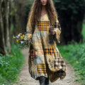 Women's Vintage Bohemian Floral Patch Dress elevenforest