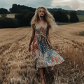 Women's Vintage Independence Day Flag V-neck Tank Midi Dress elevenforest