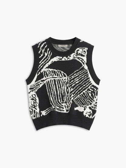 Contrast Trim Sweater Vest