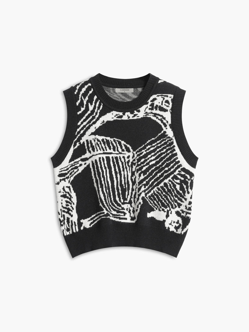 Contrast Trim Sweater Vest
