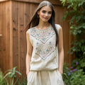 Vintage Bohemian Cutout Linen Vest elevenforest