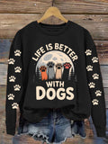 Comstylish Little Dog Companion Leisure Round Neck Sweatshirt