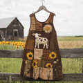Women's Vintage Sheep And Sunflower Art Print Tank Top elevenforest