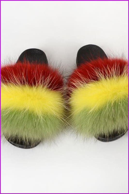 {5-7 Days Wait for Make} New Color Raccoon Fur Slides F580