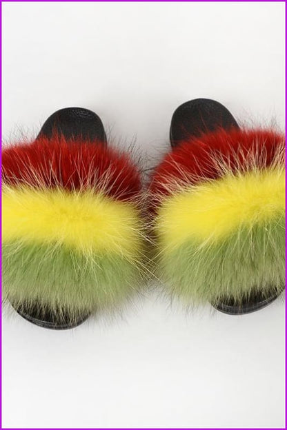 {5-7 Days Wait for Make} New Color Raccoon Fur Slides F580