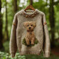 Women's Vintage Mohair Dog Embroidered Sweater elevenforest