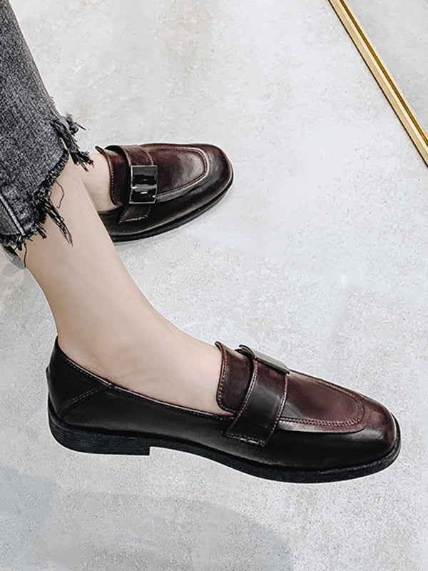Shallow Cut Square-toe Loafers