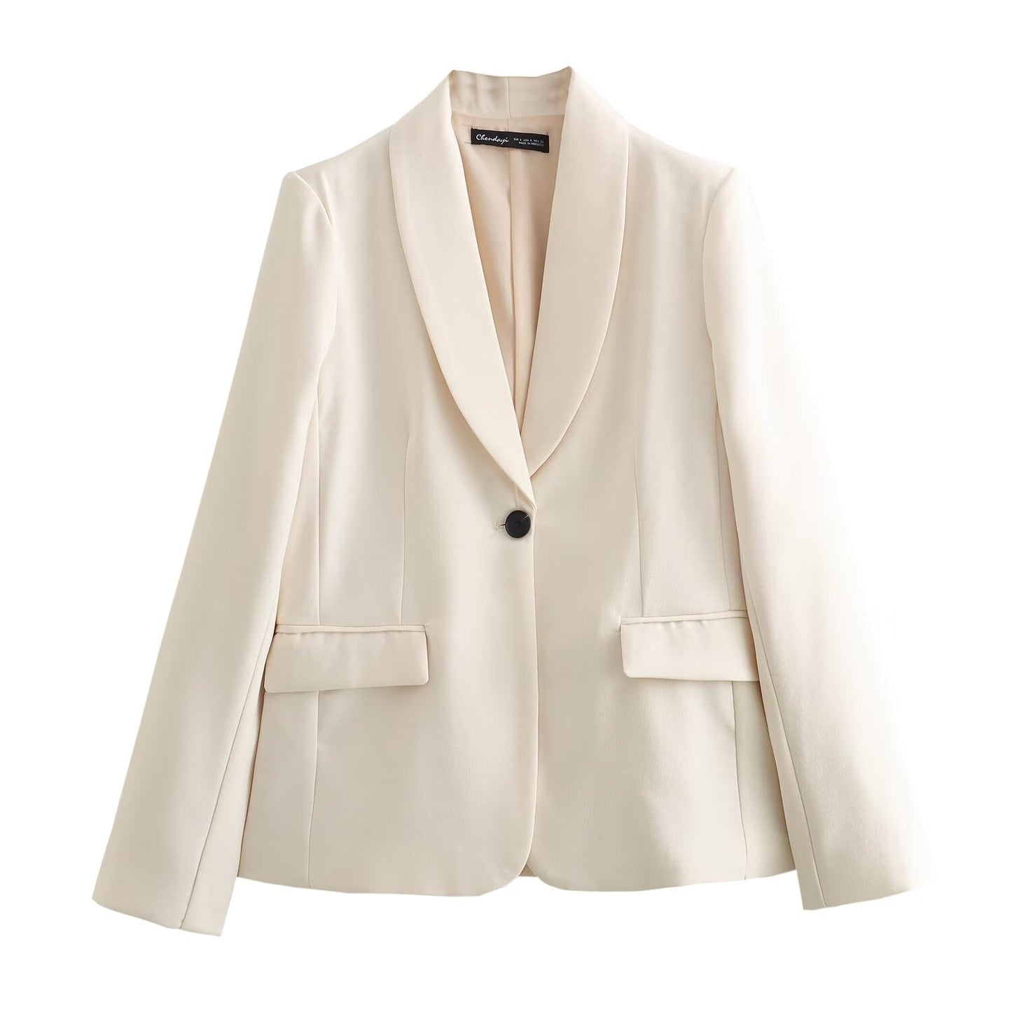 Spring Dress Collar Single Button Slim Fit Blazer High Waist Pleated Blouse Pants