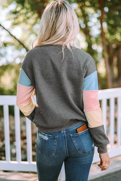 Cool Gray Colorblock Sweatshirt