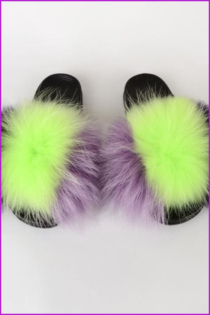 {5-7 Days Wait for Make} New Color Raccoon Fur Slides F580