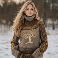 Vintage Celtic Tree Of Life Cozy Thick Aran Sweater elevenforest