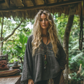 Boho Floral Tribal Embroidery Print Cotton And Linen Blend Loose Blouse elevenforest