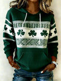 Comstylish Women's St. Patrick's Day Printed Hooded Sweatshirt
