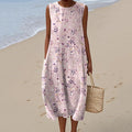 Vintage Floral Art Linen Tank Dress elevenforest