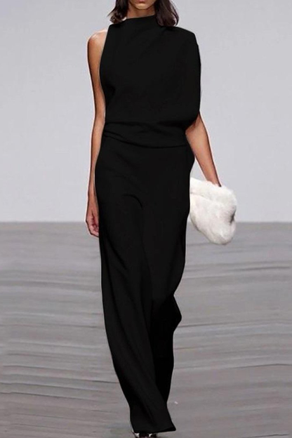 Patchwork Half a Turtleneck Boot Cut Jumpsuits(12 Colors)