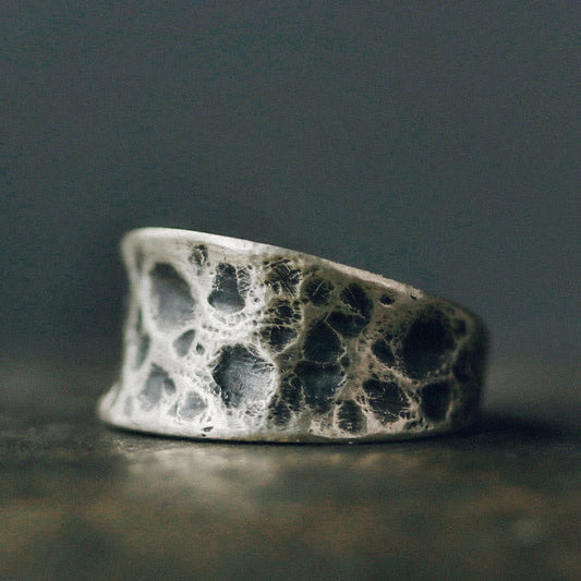 925 Sterling Silver Adjustable Protection Ring With Bump Texture