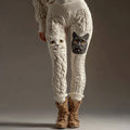 Women's Cute Cat Knitted Warm Knitted Leggings