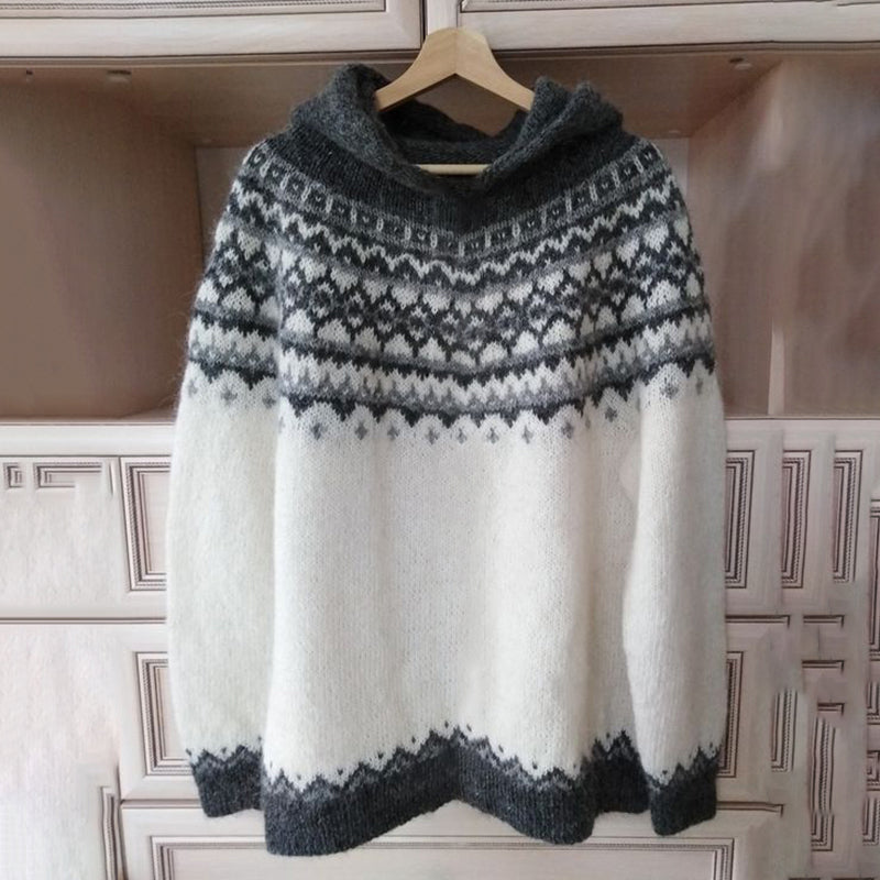 Vintage Fairman Island Jacquard Hooded Sweater elevenforest