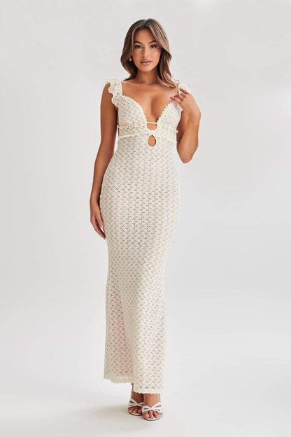 Sweetheart Neck Sleeveless Lace Up Midi Dress
