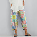 Women's Bohemian Floral Print Cotton And Linen Casual Pants elevenforest
