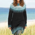 Vintage Fairman Island Tribal Art Pattern Cozy Sweater Dress elevenforest