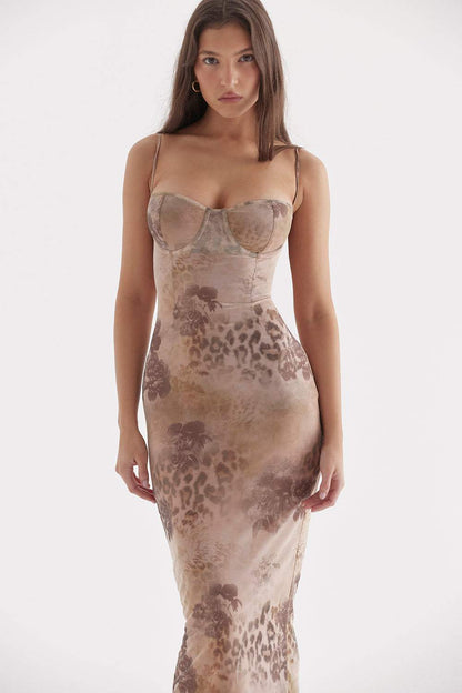 Mesh Sleeveless Maxi Dress