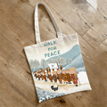 Comstylish Peace Slogan Design Tote Bag