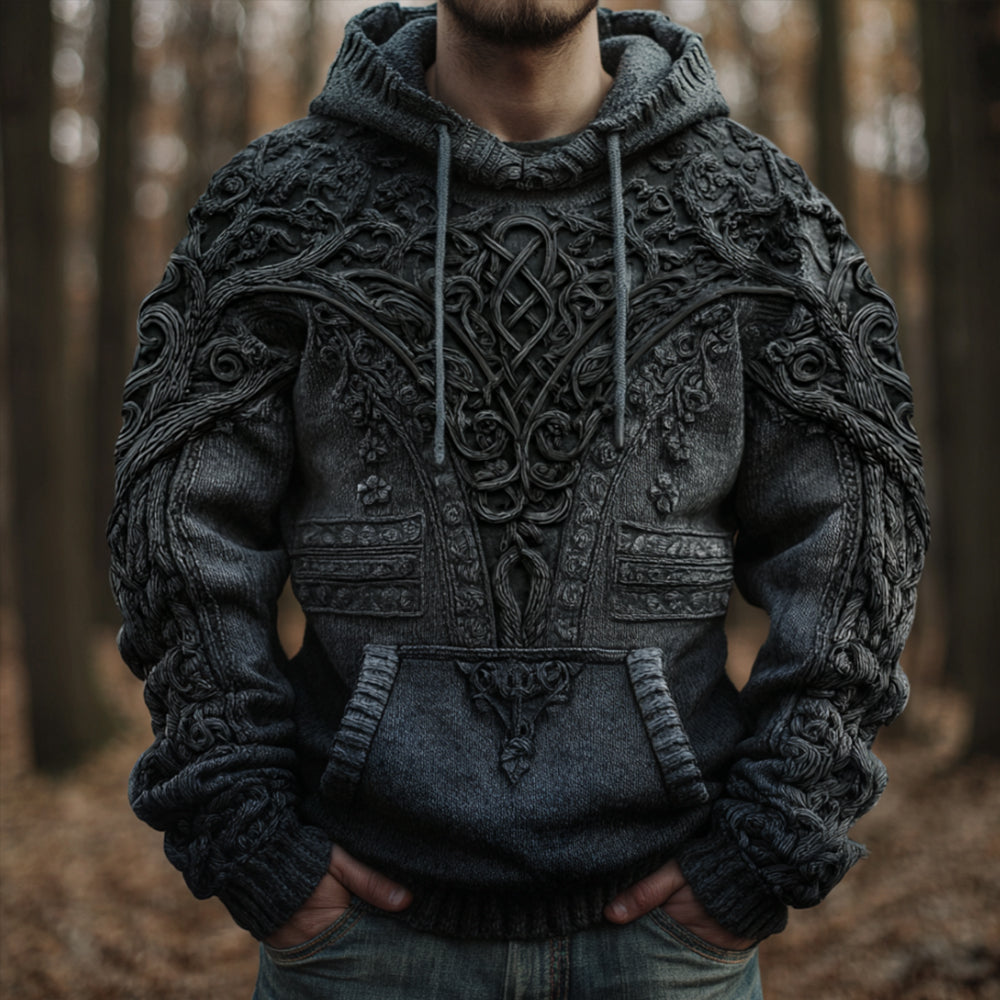 Men's Viking-style Celtic Knot Hooded Sweater elevenforest