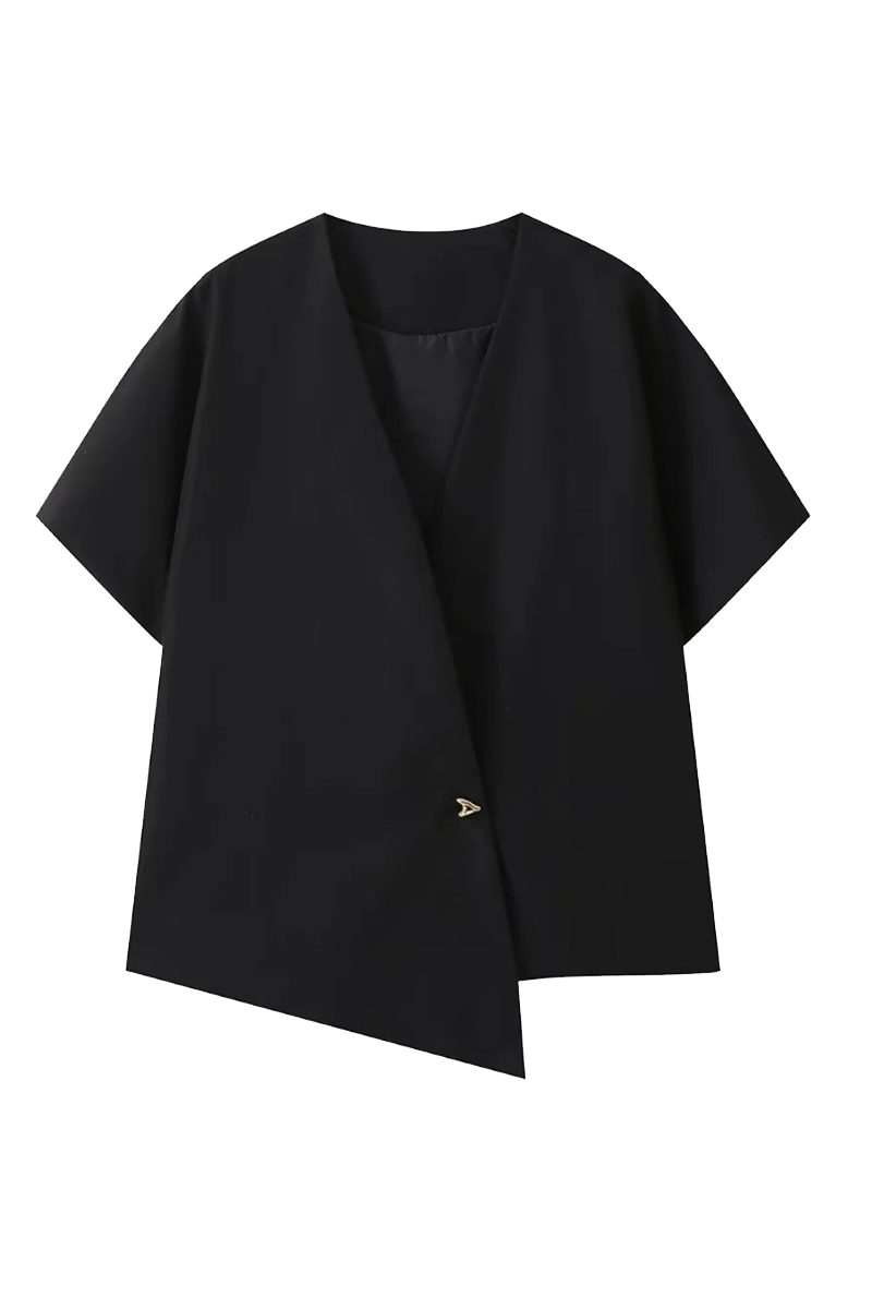Color Metal Accessories Trim V Neck Waistcoats