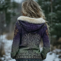 Bohemian Retro Gradient Color Women's Winter Knit Sweater Coat elevenforest