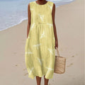 Women's Vintage Bee Art Design Midi Tank Dress elevenforest