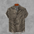 Men's Vintage Stripe Pattern Casual Short Sleeve Shirts elevenforest