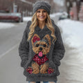 Comstylish Cute Fuzzy Yoshka Puppy Soft Hooded Sweater