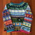 Vintage Icelandic Knit Jacquard Warmth Crew Neck Sweater Unisex elevenforest