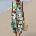 Women's Vintage Colorful Dog Art Dress elevenforest