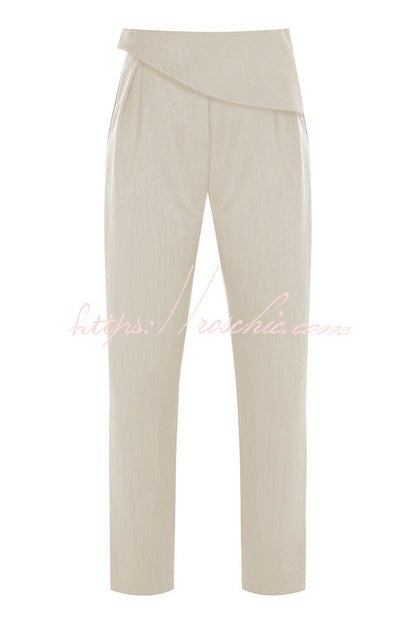 Color Slim Fit Sleeveless Tank Top and High Waisted Pocket Wideleg Pants Set