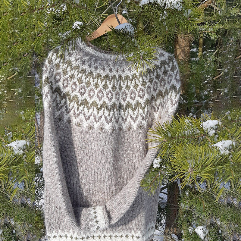 Vintage Icelandic Knitted Jacquard Sweater (Unisex) elevenforest