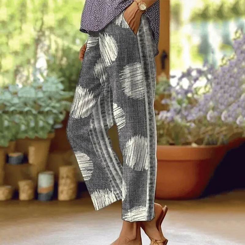 Simple Geometric Striped Women'S Casual Pants elevenforest