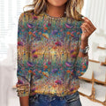 Comstylish Women's Vintage Colorful Flowers Art T-shirt