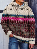 Men's Colorful Knit Chunky Cozy Hooded Sweater elevenforest