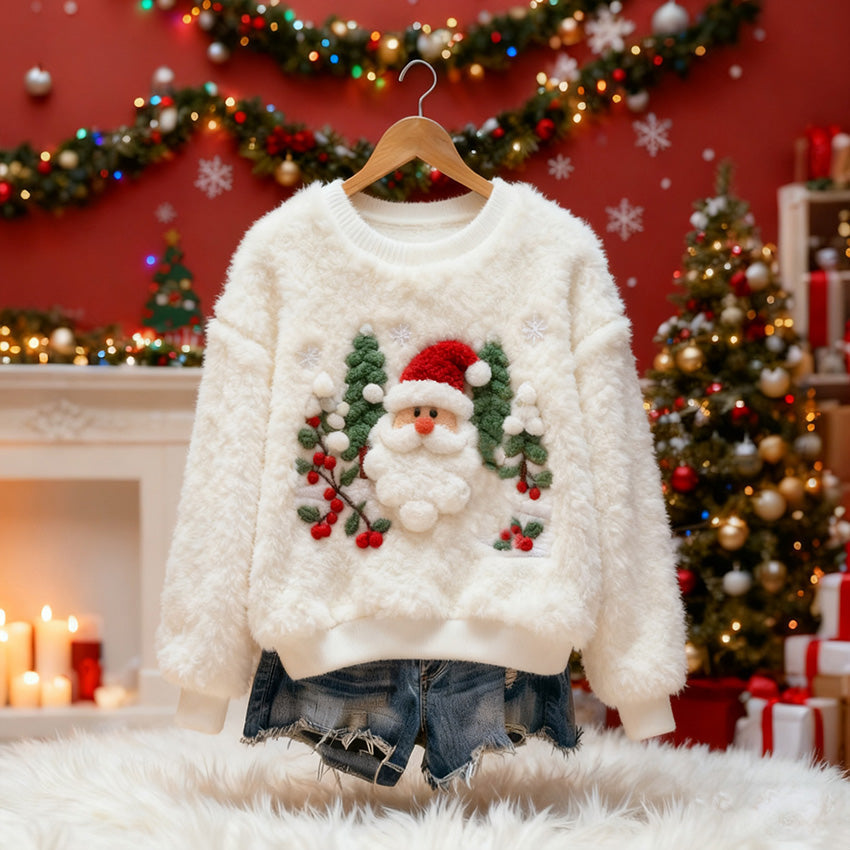 Comstylish Christmas Santa Claus Women's Comfortable Plush Sweater