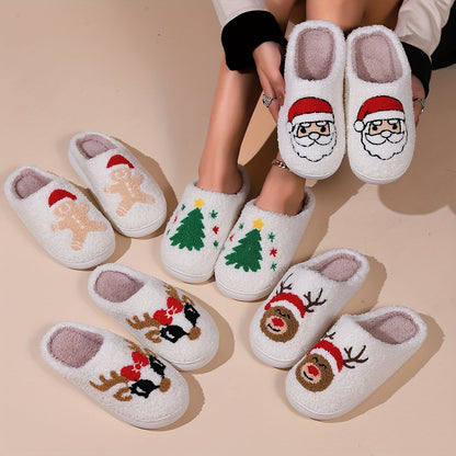 Christmas Tree Pattern Fuzzy Slippers Dr6521