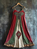 Celtic Totem Printed Vintage Linen Halter Dress elevenforest